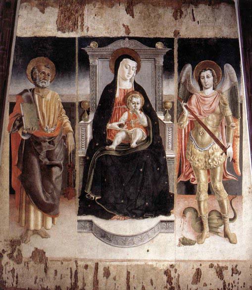 Madonna Enthroned with the Infant Christ, St Peter and St Michael